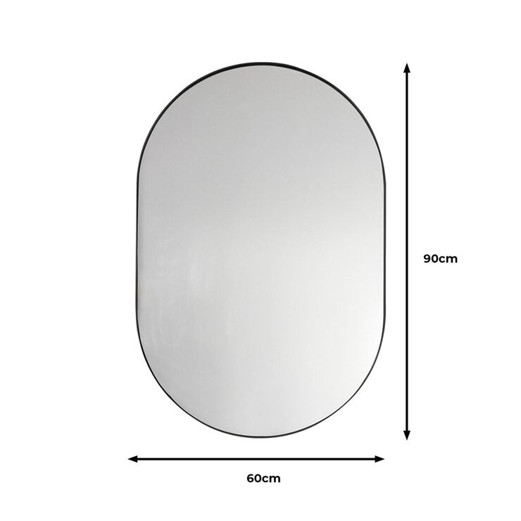 Gallery Hurston Elipse black mirror 60x90cm, imported from the UK