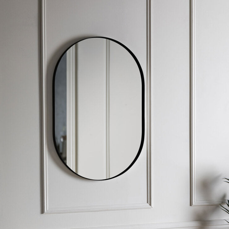 Gallery Hurston Elipse black mirror 60x90cm, imported from the UK
