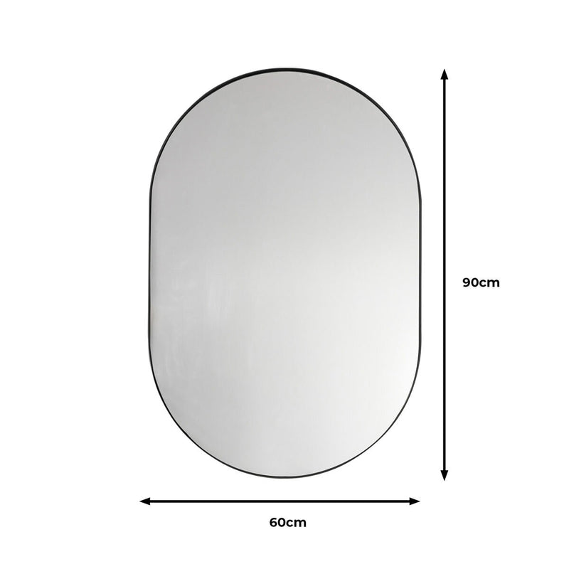 Gallery Hurston Elipse black mirror 60x90cm, imported from the UK