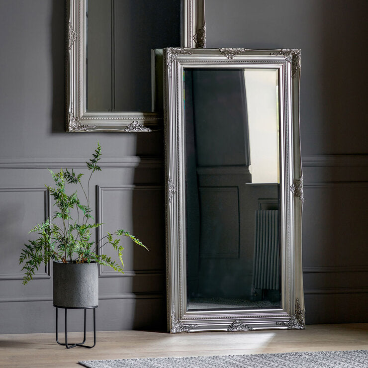 Gallery Hampshire leaner mirror silver frame 84x170cm (British brand)