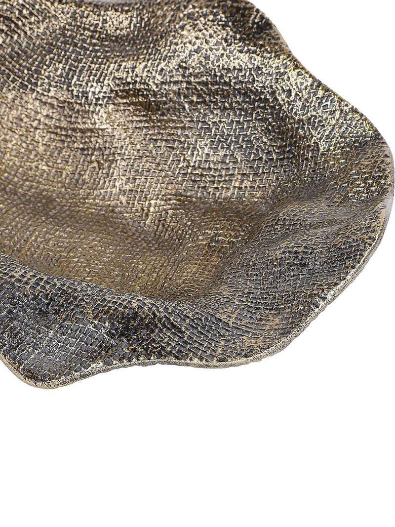 Libra Interiors antique brass gold molten weave bowl - British product