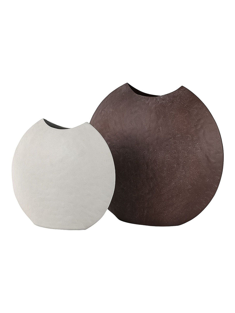Libra Interiors Samui Moon Vase brown stonewash finish - British product
