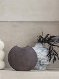 Libra Interiors Samui Moon Vase brown stonewash finish - British product