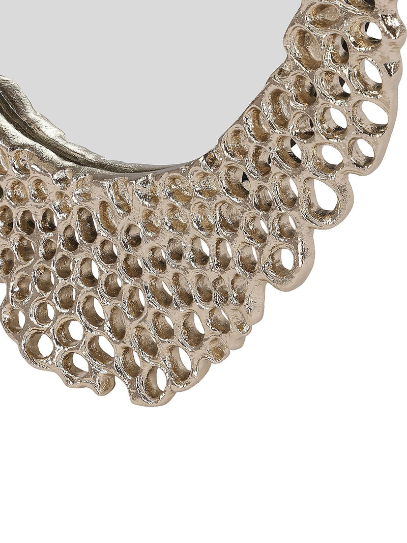 Libra Interiors Gold Miel cast aluminium small mirror (British brand)
