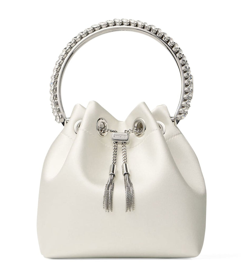 Jimmy Choo satin Bon Bon top-handle bag, imported from the UK