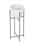 Libra Interiors white stonewash planter on stand small 55cm, imported from the UK