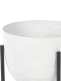 Libra Interiors white stonewash planter on stand small 55cm, imported from the UK