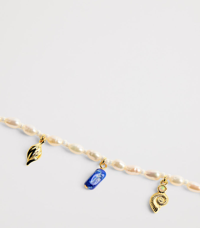 Anni Lu gold-plated beaded bracelet 16.5cm, UK version