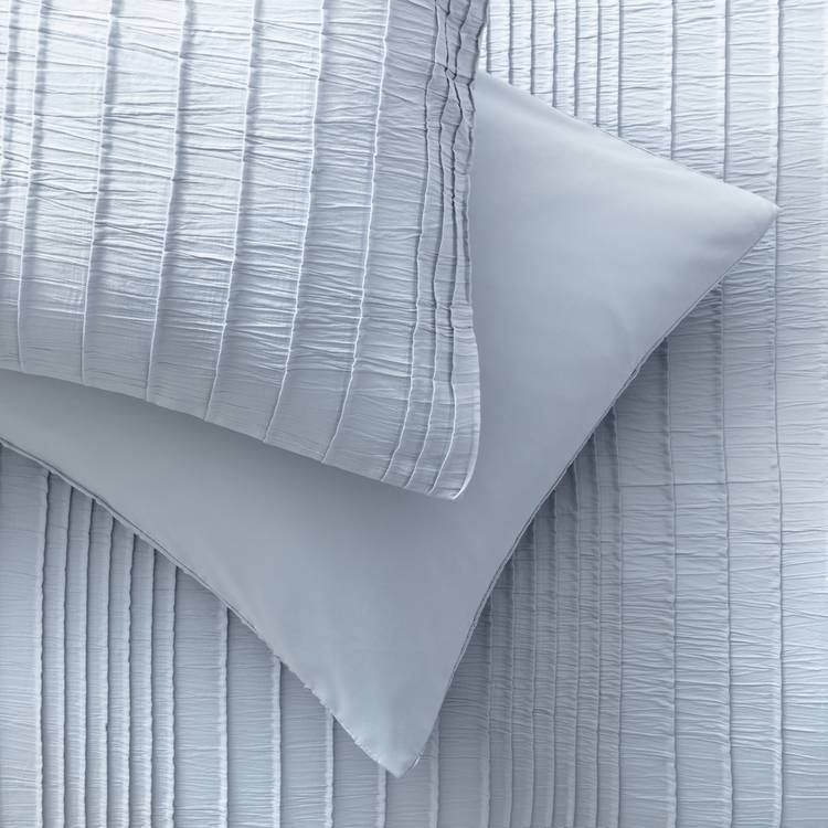 Argos Home blue crinkle bedding set single (British brand)