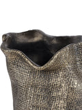 Libra Interiors antique brass gold molten weave small vase, UK version