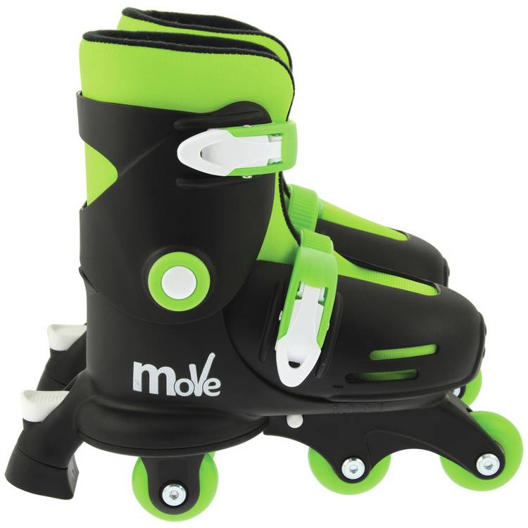 MoVe 2-in-1 adjustable junior skates green, imported from the UK