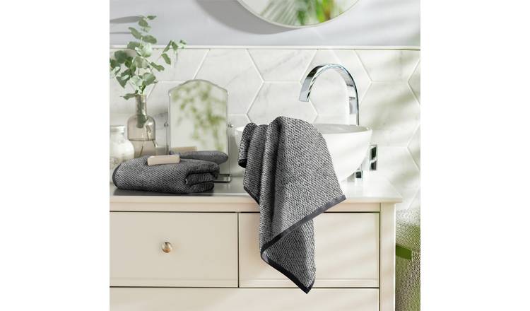 Habitat hand towel black marl 90x50cm - British product