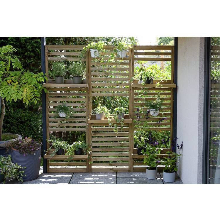 Forest Slatted Wall Planter 2 Shelves - British product