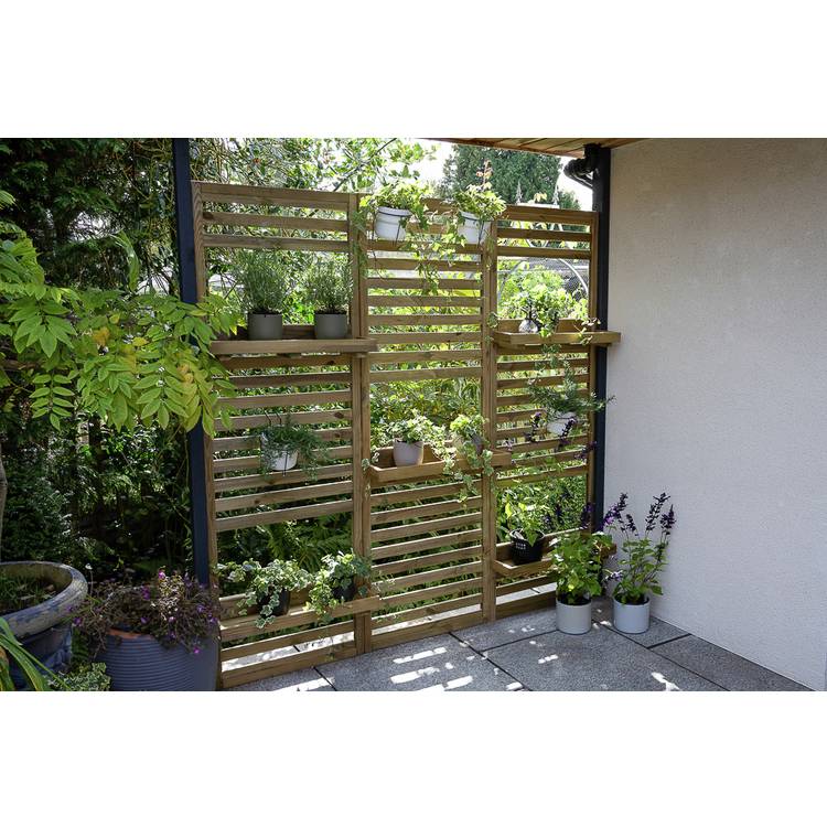 Forest Slatted Wall Planter 2 Shelves - British product