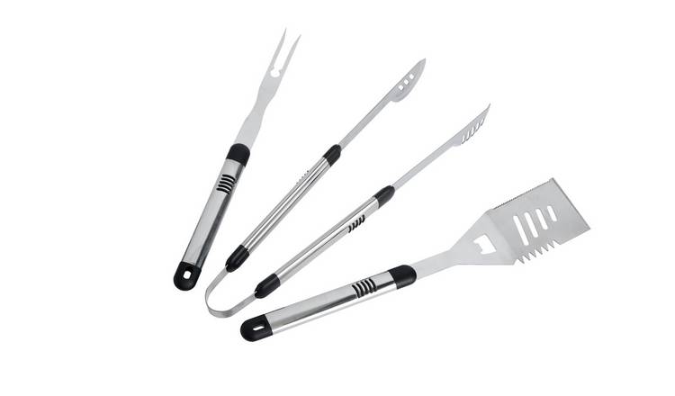 Argos Home BBQ tool set 3-piece extra long stainless steel, UK version