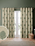Emily Bond Fern Green Globe curtains (British brand)