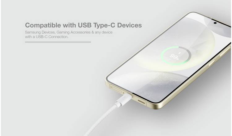 Juice USB C to USB C 1m charging cable white (British brand)