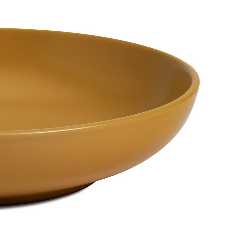 Habitat matte glaze stoneware pasta bowls mustard set (British brand)