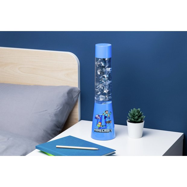 Microsoft Minecraft glitter flow lamp Blue & Clear 33cm (British brand)