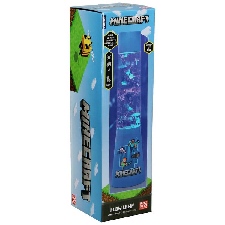 Microsoft Minecraft glitter flow lamp Blue & Clear 33cm (British brand)