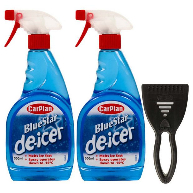CarPlan Trigger De-Icer twin pack with scraper, imported from the UK