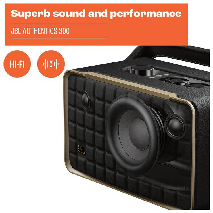 JBL Authentic 300 smart speaker Black & Gold, UK version