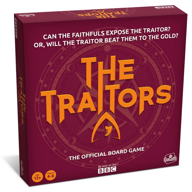 Goliath Games Traitors board game box, imported from the UK