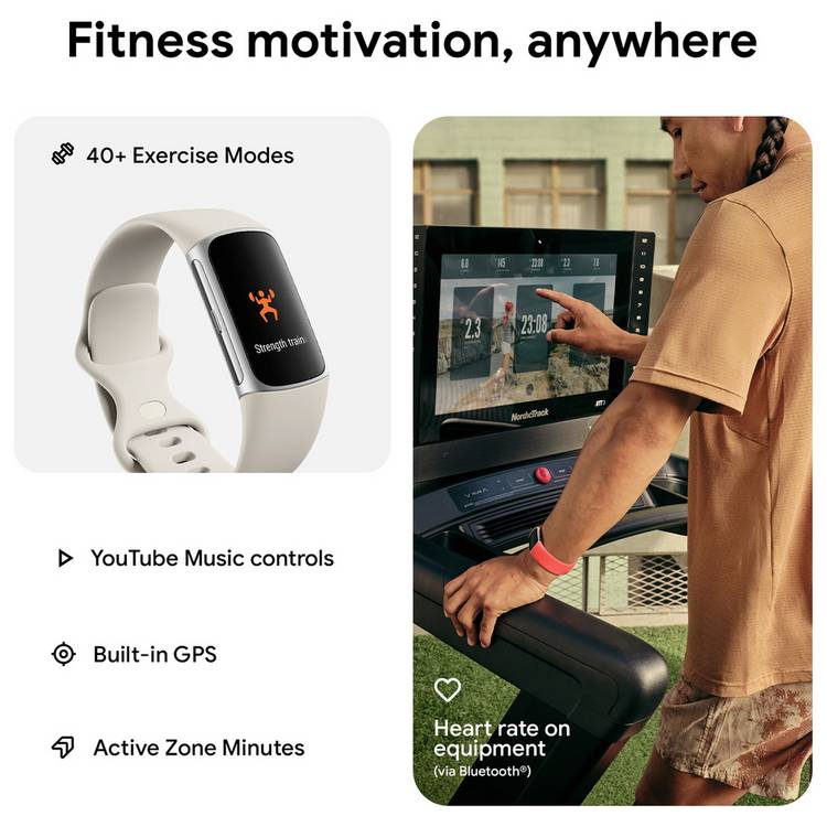 Fitbit Charge 6 fitness tracker porcelain (British brand)