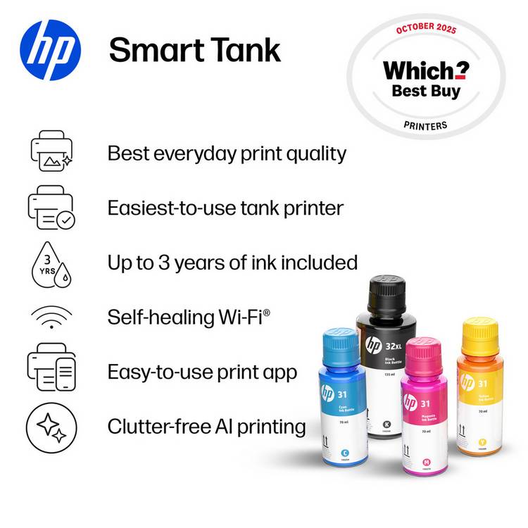 HP Smart Tank 5105 all-in-one wireless printer, UK version