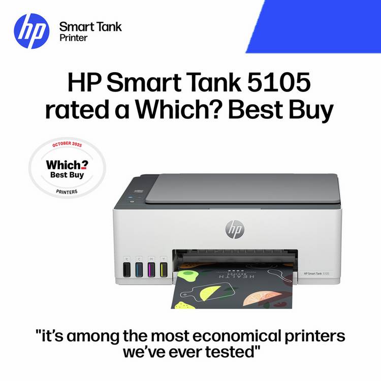 HP Smart Tank 5105 all-in-one wireless printer, UK version