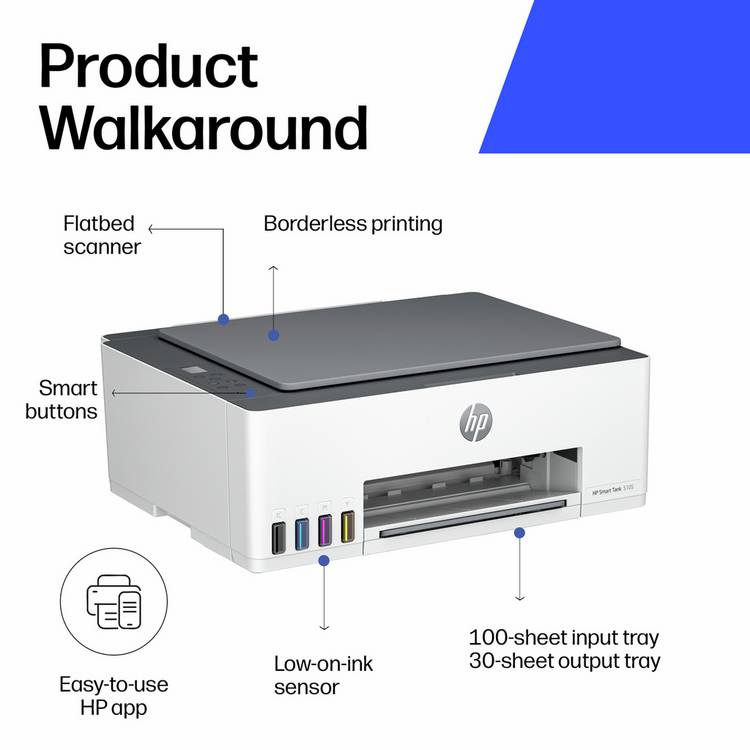 HP Smart Tank 5105 all-in-one wireless printer, UK version