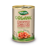 Valfrutta organic chopped tomatoes 12x400g, UK version
