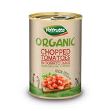 Valfrutta organic chopped tomatoes 12x400g, UK version