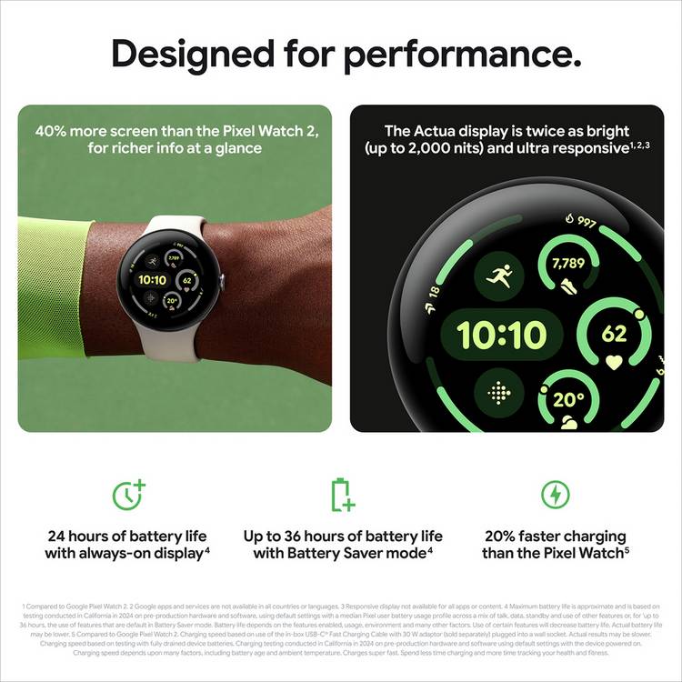 Google Pixel Watch 3 41mm smartwatch black, imported from the UK