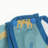 Ziggle Baby Coverall Feeding Bib - Blue Giraffe & Elephant