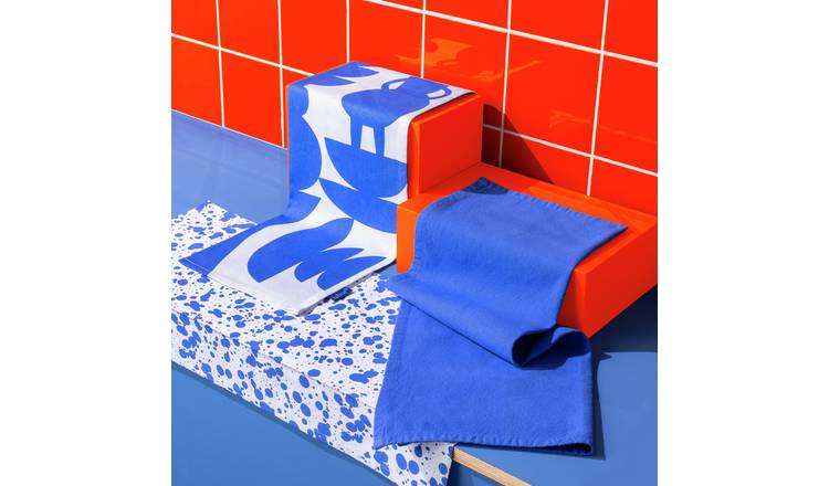 Habitat Maubec tea towels blue pack of 3 - British product