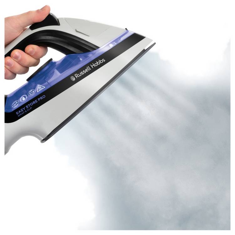 Russell Hobbs Easy Store Pro steam iron with wrap clip storage - British product