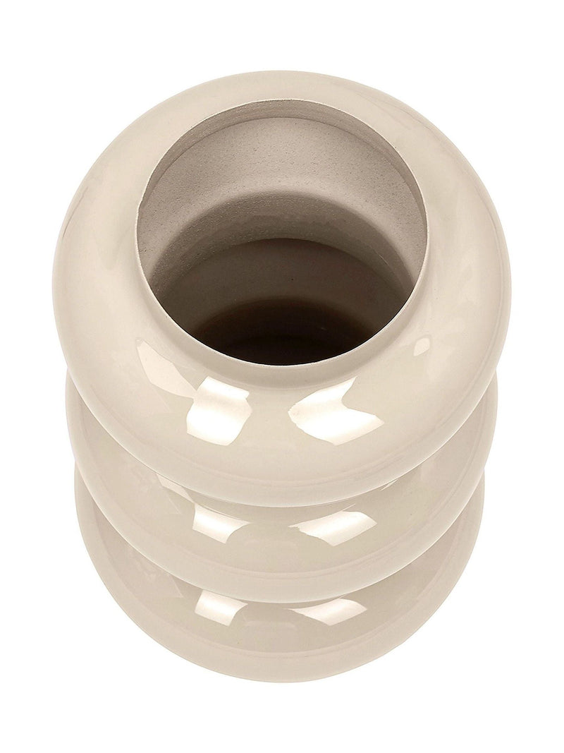 Libra Interiors cream ovolo enamel iron medium vase (British brand)