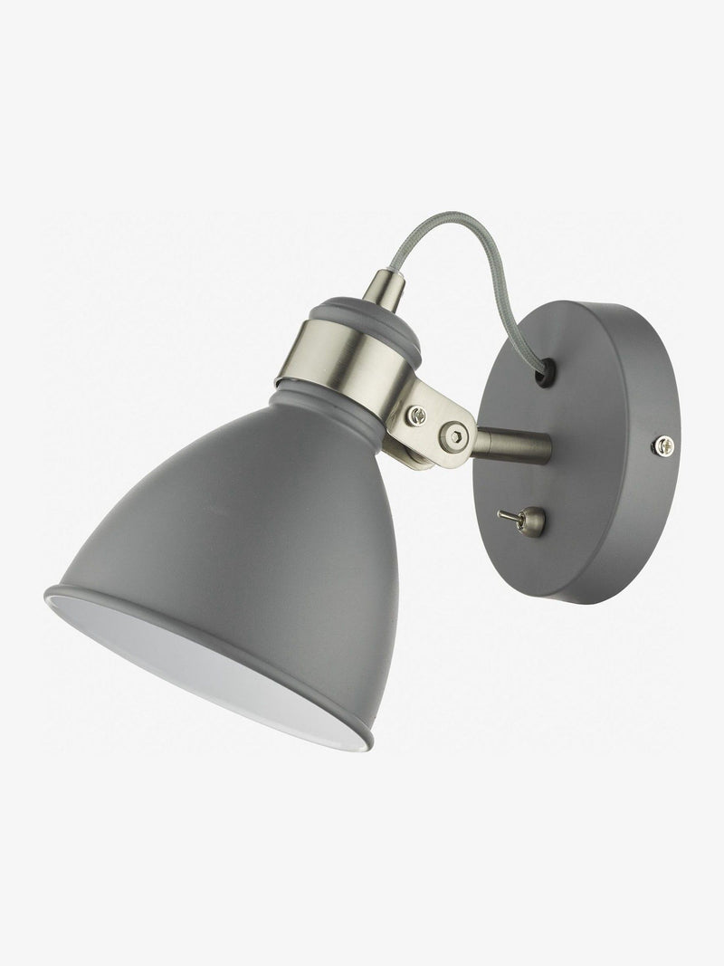 Dar Lighting grey Frederick single spotlight, imported from the UK