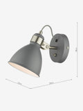 Dar Lighting grey Frederick single spotlight, imported from the UK