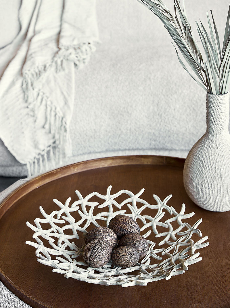 Libra Interiors beige stonewash starfish shallow bowl (British brand)