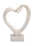 Libra Interiors white Aven sculpted heart ornament, imported from the UK