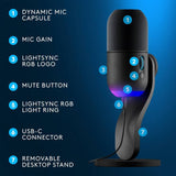 Logitech G Yeti GX USB dynamic RGB streaming microphone (British brand)