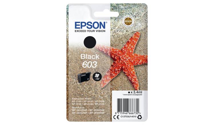 Epson 603 Starfish black ink cartridge 3.4ml (British brand)