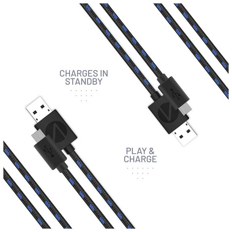 STEALTH PS4 twin charge cables 3m - British product