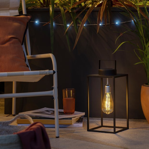 Habitat solar lantern with filament bulbs 30.8cm - British product