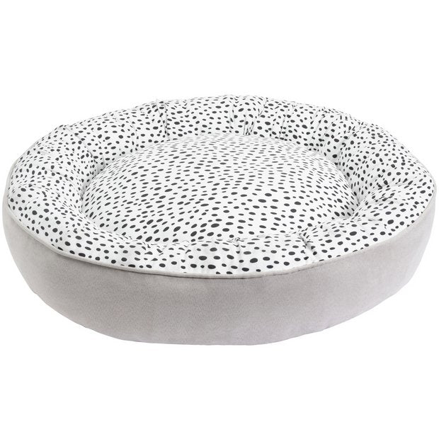 Doughnut Dog Bed Spotty Dot Print Large (British brand)