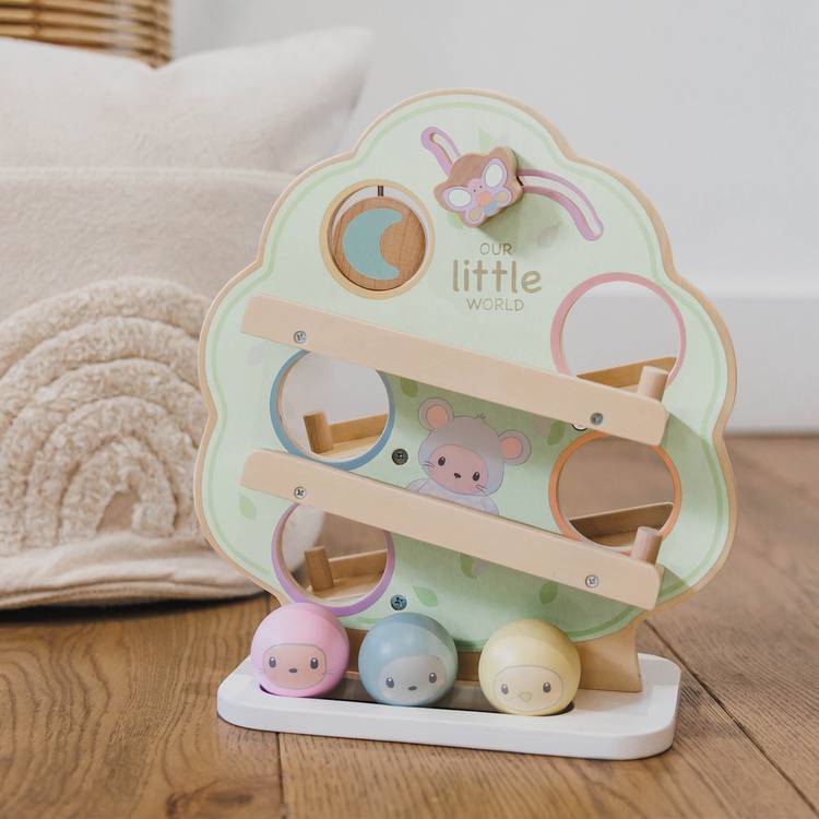 Our Little World wooden sensory tree ball run - British product