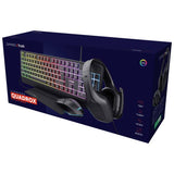 GXTrust Quadrox 4-in-1 gaming bundle with keyboard mouse headset mat - British product