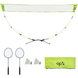 Opti badminton set pop-up net 10ft racquets shuttlecocks, UK version
